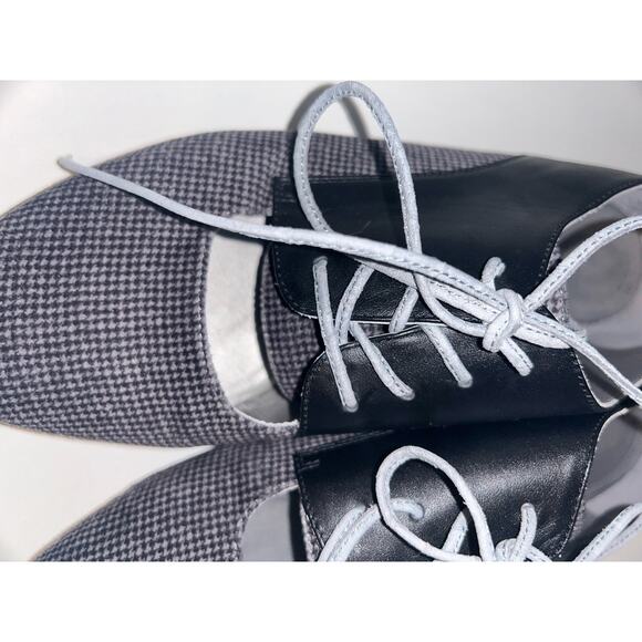 Shoes of Prey Preppy Academia Professional Business Houndstooth Peephole Loafers - Picture 5 of 6